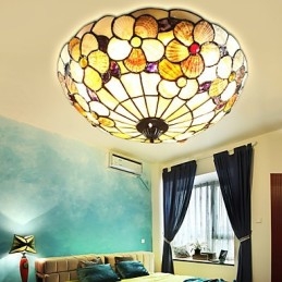 Le conchiglie del Mar Mediterraneo assorbono la luce della cupola Camino rurale 50 cm di diametro
