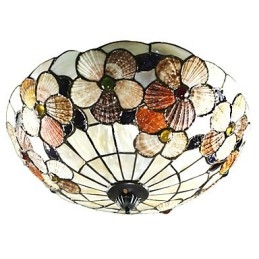 Le conchiglie del Mar Mediterraneo assorbono la luce della cupola Camino rurale 50 cm di diametro