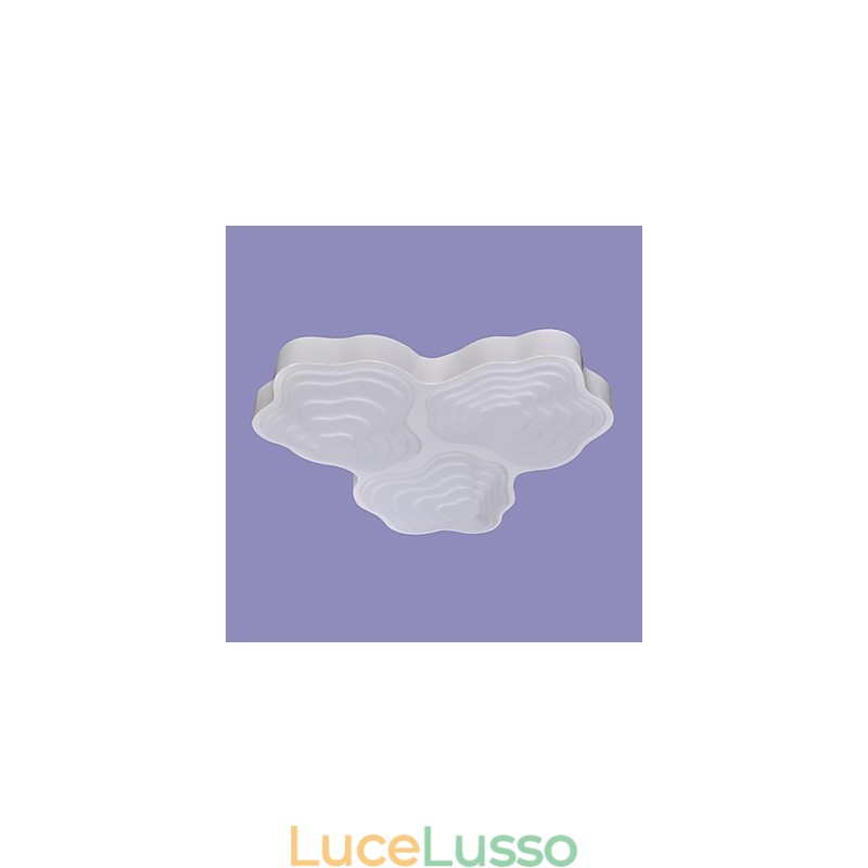Plafoniere 3 luci artistiche in acciaio inox placcato