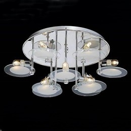 Moderno montaggio a filo in acciaio inox con 9 luci