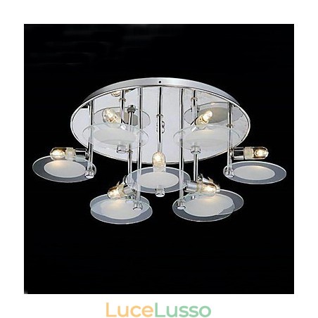 Moderno montaggio a filo in acciaio inox con 9 luci Moderno montaggio a filo in acciaio inox con 9 luci
