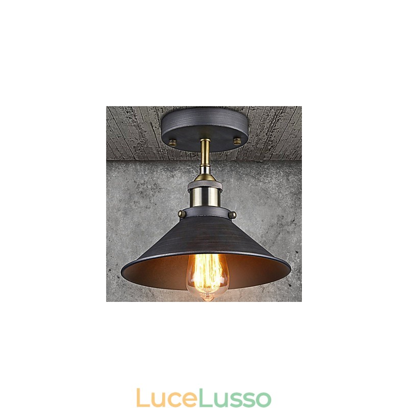 Lampada da soffitto vintage Mini Edison 1 luce in metallo da montare a filo