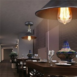 Lampada da soffitto vintage Mini Edison 1 luce in metallo da montare a filo