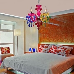 Lampadario classico tradizionale in cristallo acrilico cromato