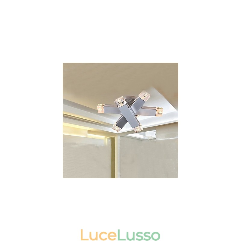 Moderna plafoniera con 6 luci dal design chic