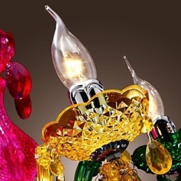 Lampadario classico tradizionale in cristallo acrilico cromato