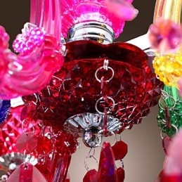 Lampadario classico tradizionale in cristallo acrilico cromato