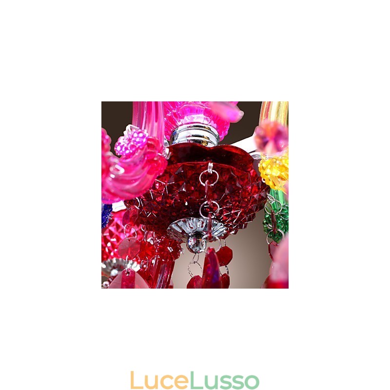 Lampadario classico tradizionale in cristallo acrilico cromato