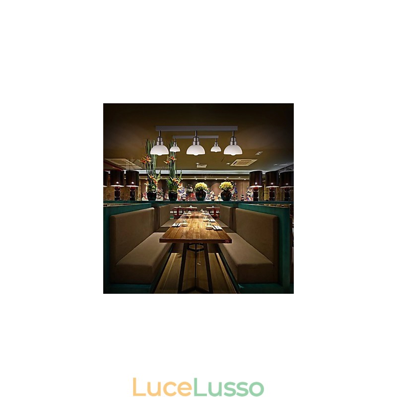 Lampada da soffitto a forma di triangolo in vetro bianco con telaio in alluminio, moderna e alla moda