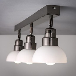 Lampada da soffitto a forma di triangolo in vetro bianco con telaio in alluminio, moderna e alla moda