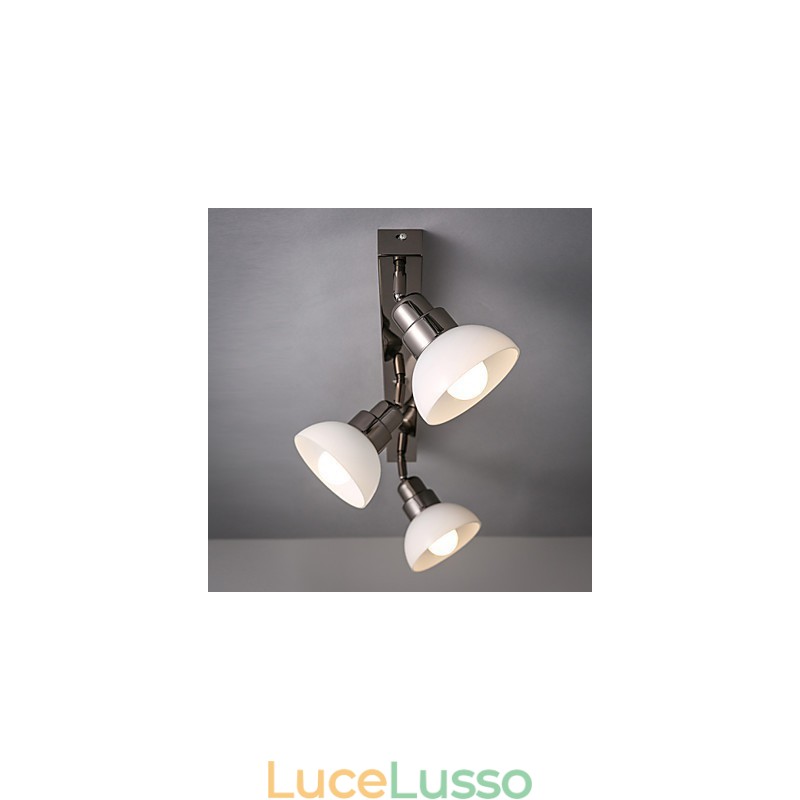 Lampada da soffitto a forma di triangolo in vetro bianco con telaio in alluminio, moderna e alla moda