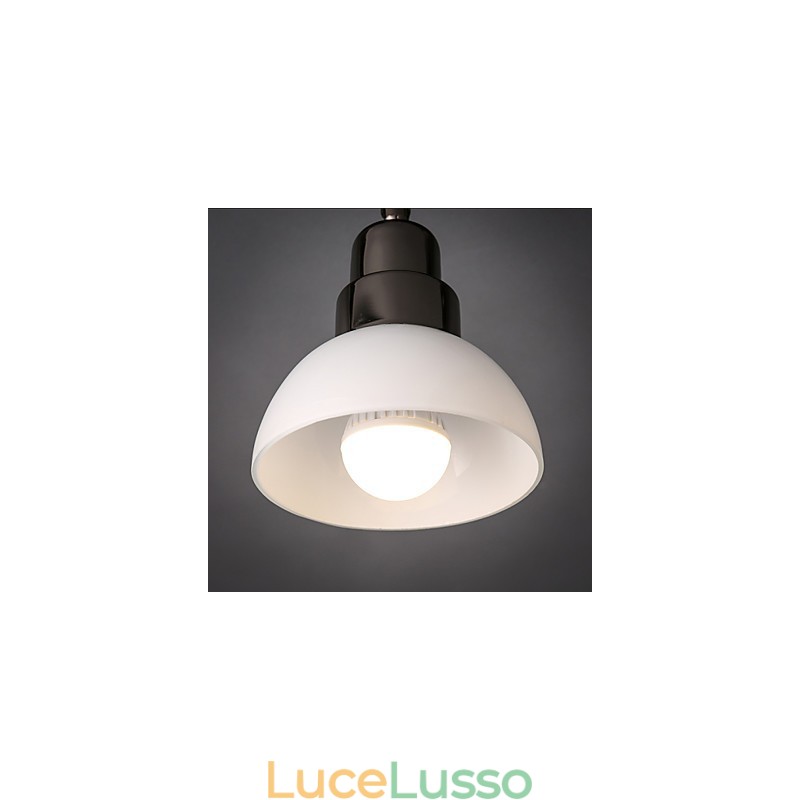 Lampada da soffitto a forma di triangolo in vetro bianco con telaio in alluminio, moderna e alla moda