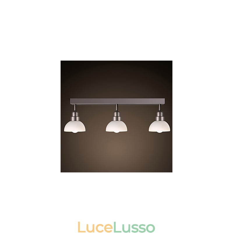 Lampada da soffitto a forma di triangolo in vetro bianco con telaio in alluminio, moderna e alla moda