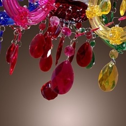 Lampadario classico tradizionale in cristallo acrilico cromato