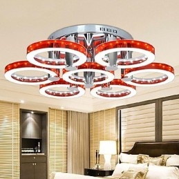 Lampadario in acrilico rosso con 7 luci (cromo)