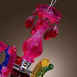 Lampadario classico tradizionale in cristallo acrilico cromato