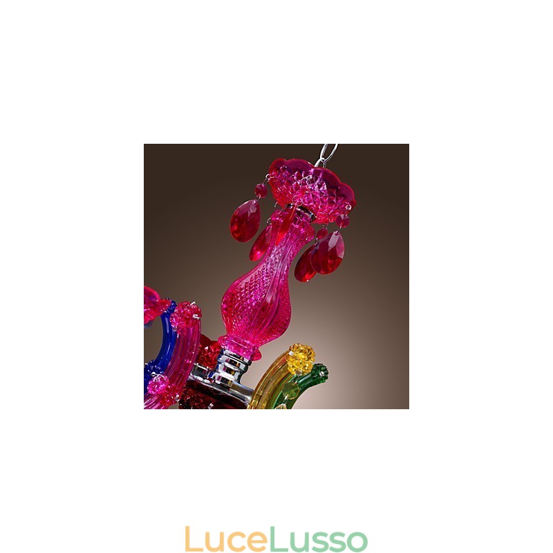 Lampadario classico tradizionale in cristallo acrilico cromato