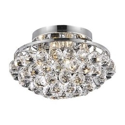 Moderne luci da soffitto a 4 luci con gocce di cristallo in tondo