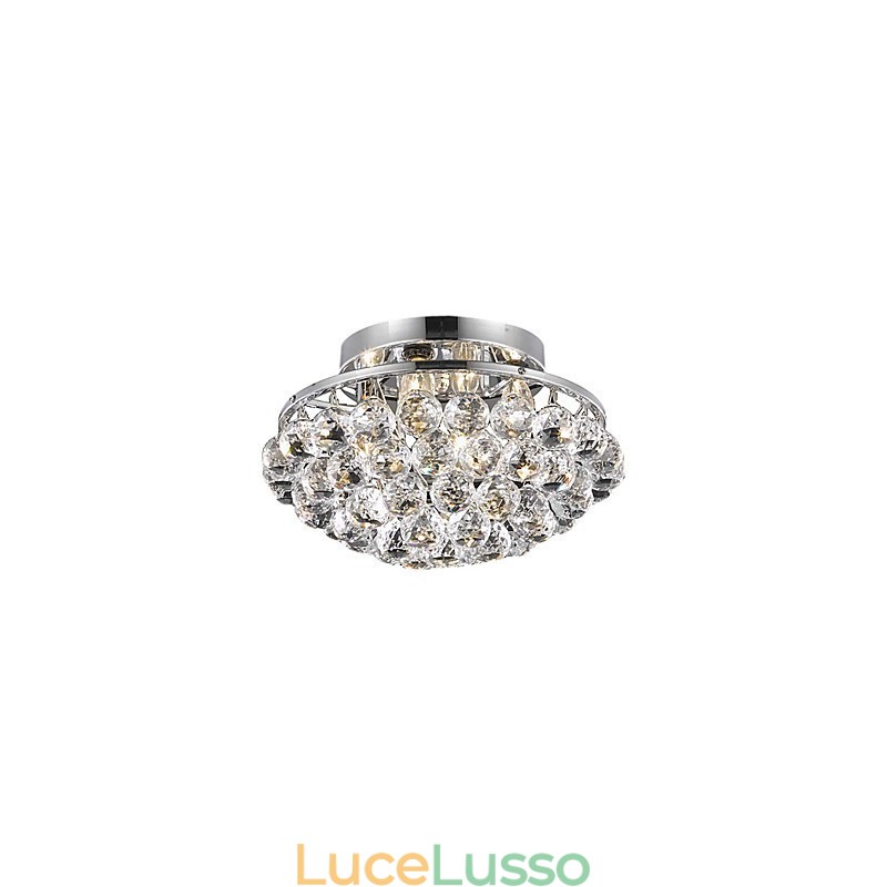 Moderne luci da soffitto a 4 luci con gocce di cristallo in tondo