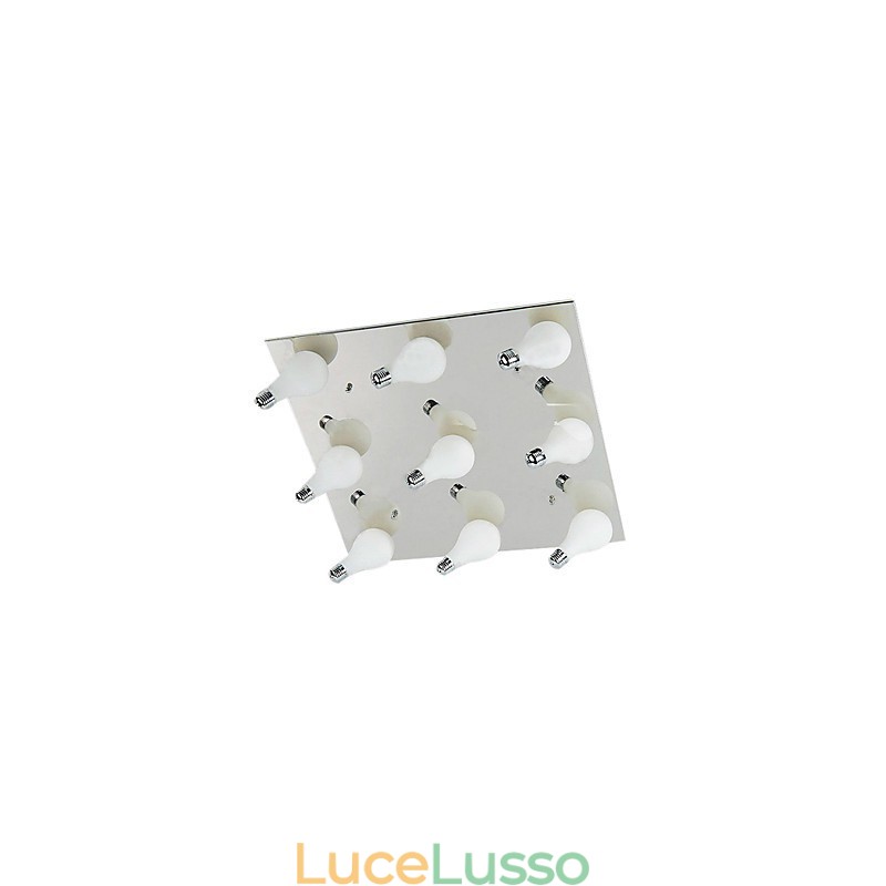 Moderno montaggio a filo con 9 luci in quadrato (attacco lampadina G4)