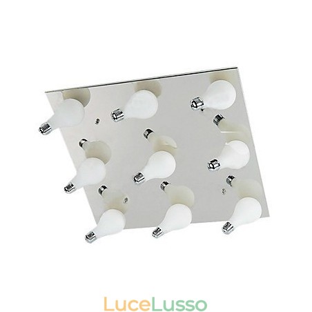 Moderno montaggio a filo con 9 luci in quadrato (attacco lampadina G4) Moderno montaggio a filo con 9 luci in quadrato (attacco lampadina G4)