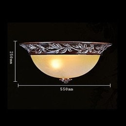 Lampada da soffitto in vetro bianco giallo resina argento intaglio classico europeo