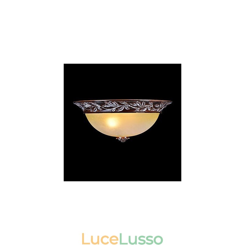 Lampada da soffitto in vetro bianco giallo resina argento intaglio classico europeo