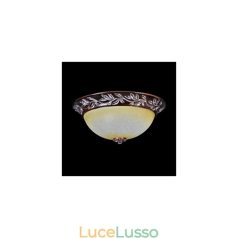 Lampada da soffitto in vetro bianco giallo resina argento intaglio classico europeo