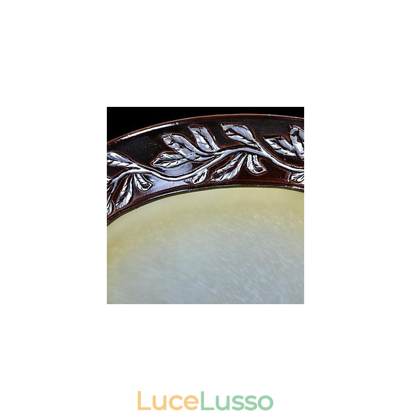 Lampada da soffitto in vetro bianco giallo resina argento intaglio classico europeo