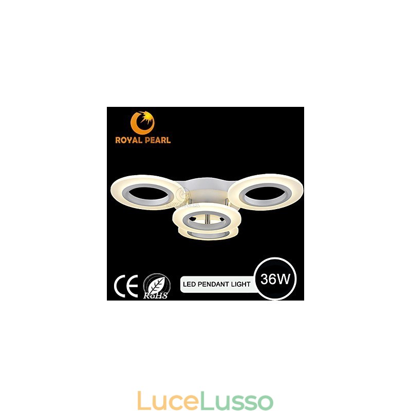 Lampada a sospensione moderna a quattro teste, cerchio acrilico