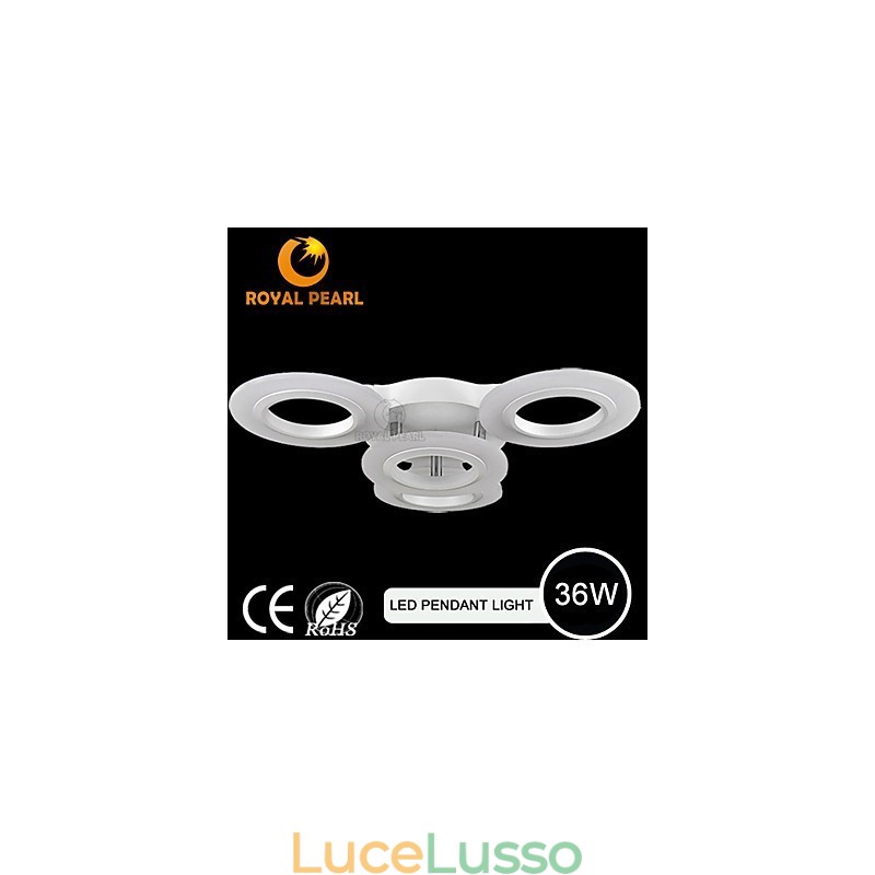 Lampada a sospensione moderna a quattro teste, cerchio acrilico