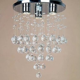 Lampada da soffitto a 3 luci in cristallo