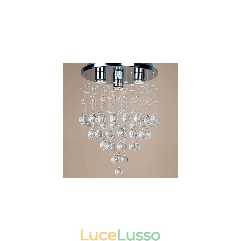 Lampada da soffitto a 3 luci in cristallo
