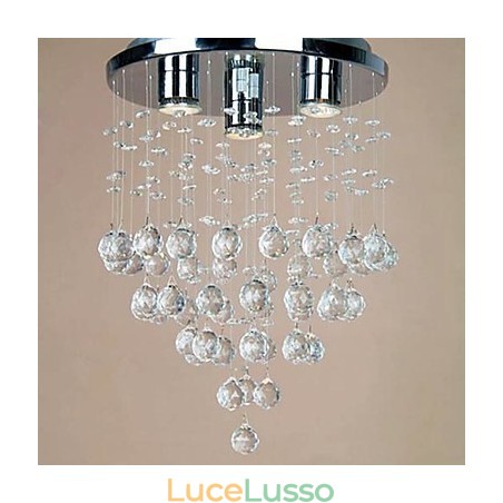 Lampada da soffitto a 3 luci in cristallo Lampada da soffitto a 3 luci in cristallo