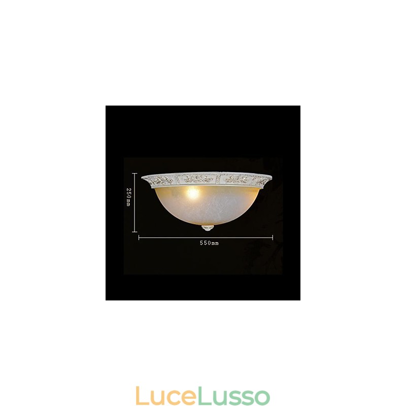 Bianco Montaggio a filo Giallo chiaro Vetro bianco Resina Modello Intaglio Classico europeo
