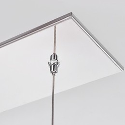 Lampada a sospensione moderna e contemporanea in metallo cromato con cristallo isola