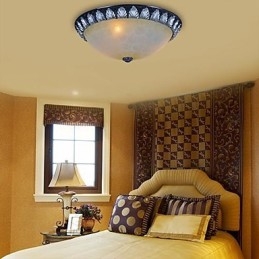 Lampada da soffitto con motivo in vetro e resina, in argento, intagliata, classica europea