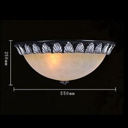 Lampada da soffitto con motivo in vetro e resina, in argento, intagliata, classica europea