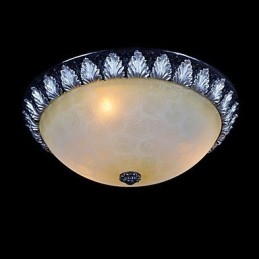 Lampada da soffitto con motivo in vetro e resina, in argento, intagliata, classica europea