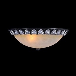 Lampada da soffitto con motivo in vetro e resina, in argento, intagliata, classica europea