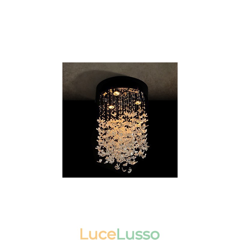 Lampada moderna semi-incassata con paralume a farfalla a 3 luci