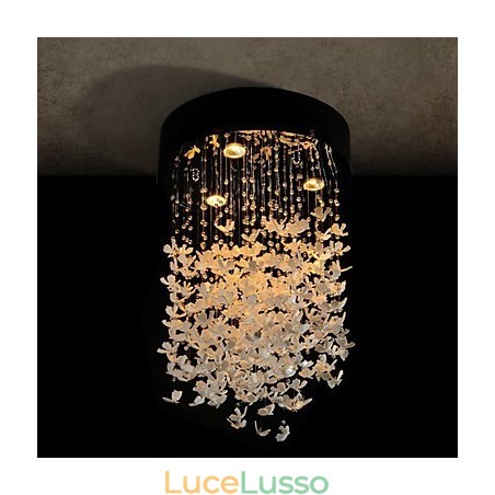 Lampada moderna semi-incassata con paralume a farfalla a 3 luci Lampada moderna semi-incassata con paralume a farfalla a 3 luci