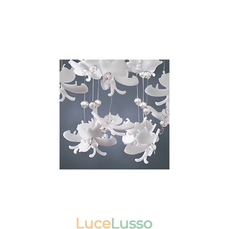 Lampada moderna semi-incassata con paralume a farfalla a 3 luci