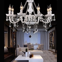 Lampadario Cristallo Moderno 6 Luci Contemporaneo Vetro