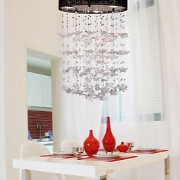 Lampada moderna semi-incassata con paralume a farfalla a 3 luci