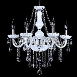 Lampadario Cristallo Moderno 6 Luci Contemporaneo Vetro