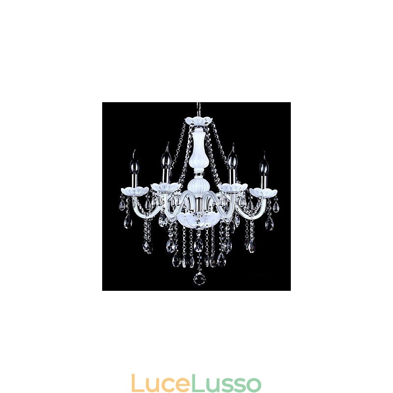 Lampadario Cristallo Moderno 6 Luci Contemporaneo Vetro