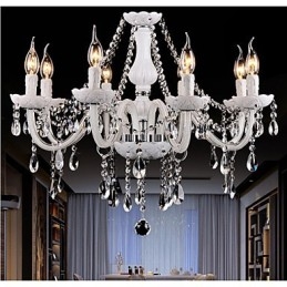 Lampadario Cristallo Moderno 8 Luci Contemporaneo Vetro