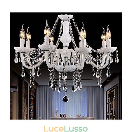 Lampadario Cristallo Moderno 8 Luci Contemporaneo Vetro Lampadario Cristallo Moderno 8 Luci Contemporaneo Vetro