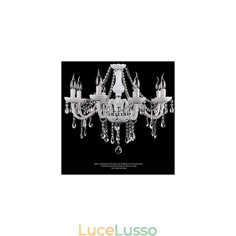 Lampadario Cristallo Moderno 8 Luci Contemporaneo Vetro